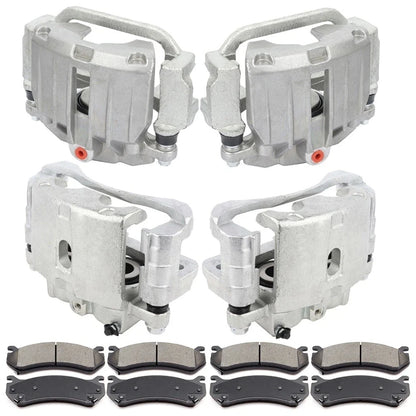 Front Rear Brake Calipers & Ceramic Pads for GMC Sierra 1500 Yukon (2001–2002)