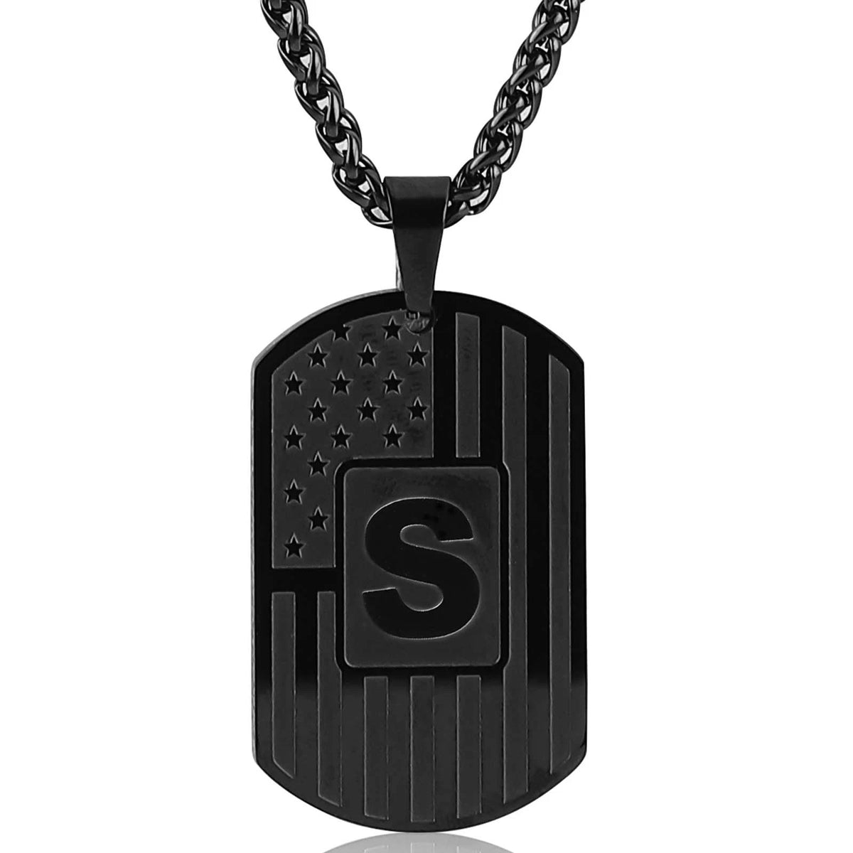 Stainless Steel Initial Letter Pendant Necklace for Universal Use (22in)
