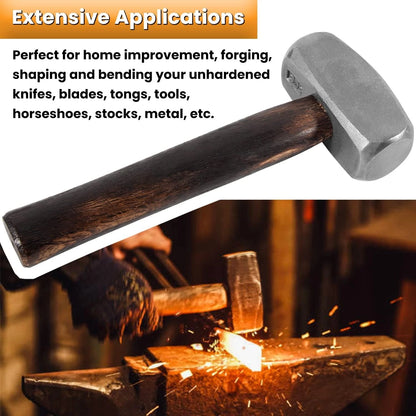 3LB Handmade Forge Hammer for Farrier, Knife Maker, Blacksmith