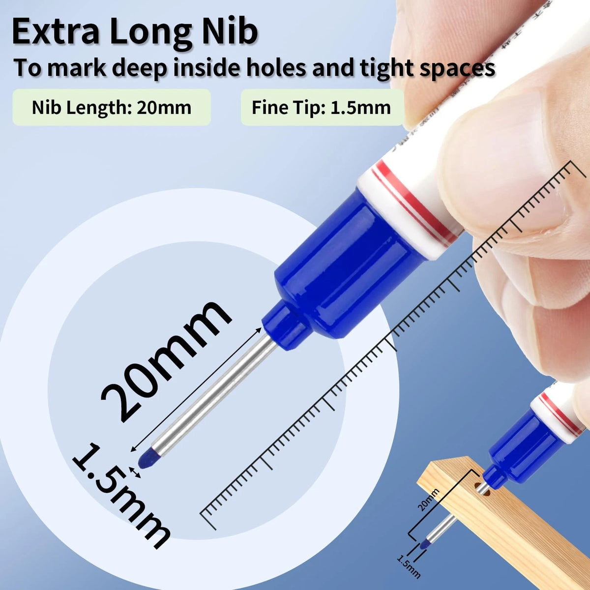 15 Pcs Long Nib Marker Pens for Deep Hole Marking