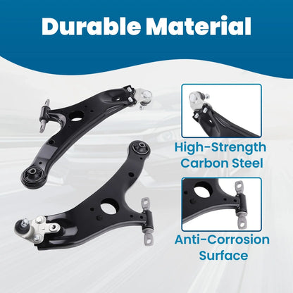 Set of 4 Front Lower Control Arms w/Ball Joints for Toyota Sienna (2011–2020)