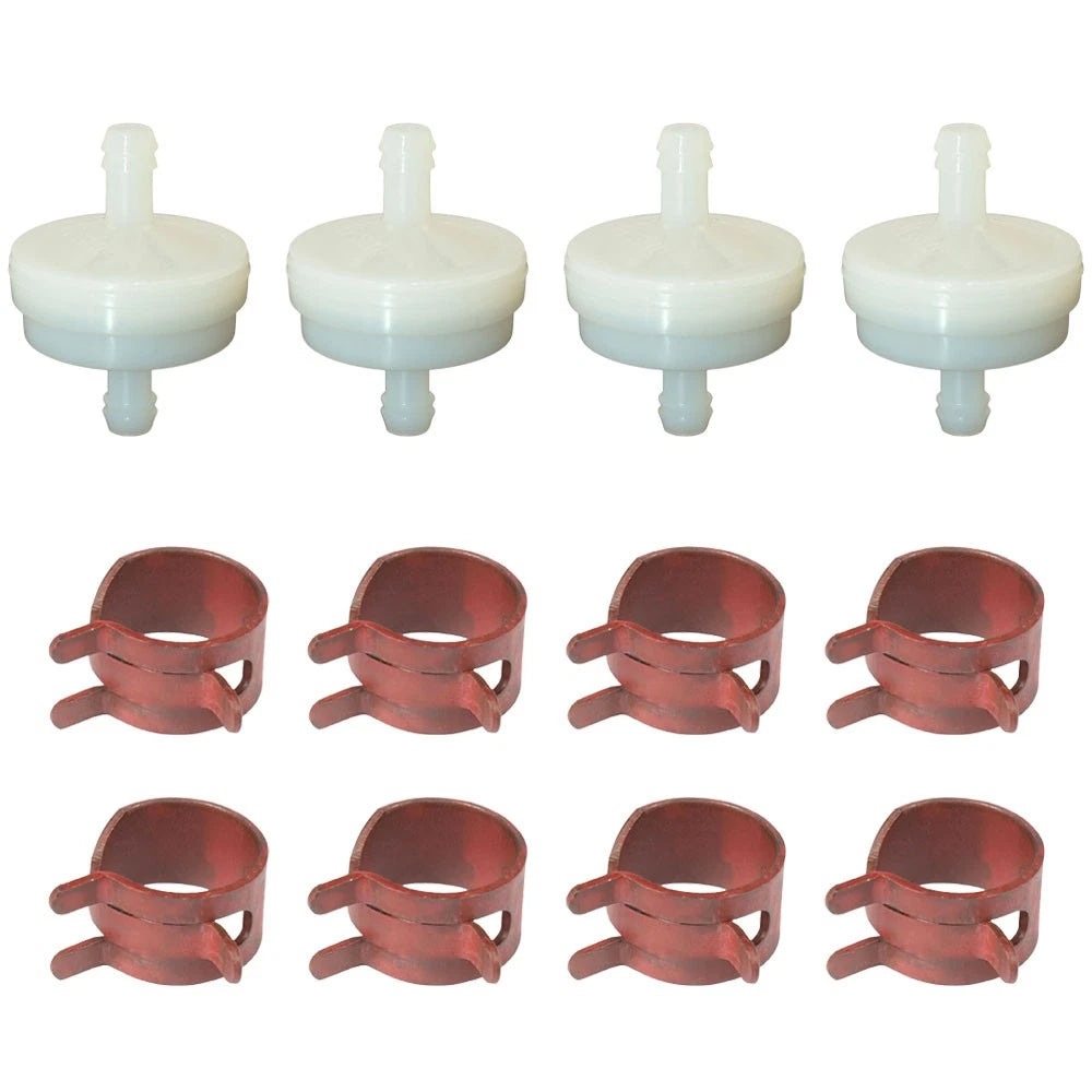 4 Fuel Filters and 8 Hose Clamps for Simplicity