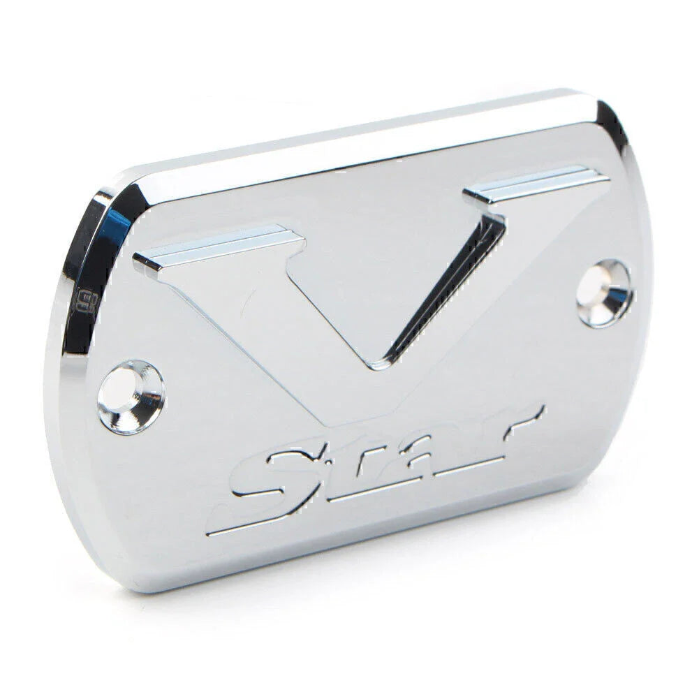 Chrome Brake Fluid Cap Reservoir Cover for Yamaha V Star XVS 650-1300