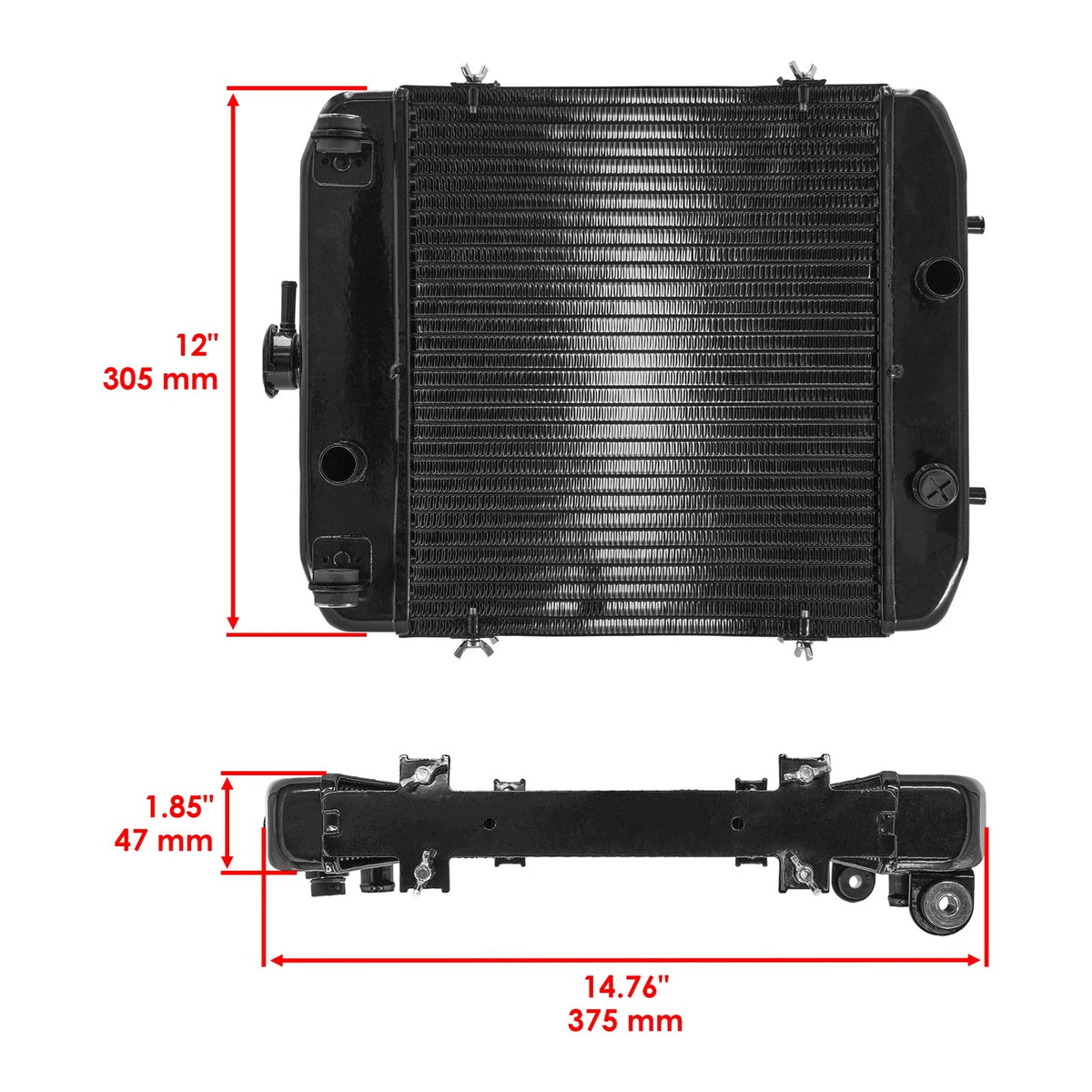 Radiator for Arctic Cat 500 Manual 4X4 FIS (2003–2008) RA106+SR120, 0413184