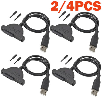 2X USB 2.0 to Mini SATA 7+6 13Pin Adapter Cable for Laptop CD/DVD ROM Drive
