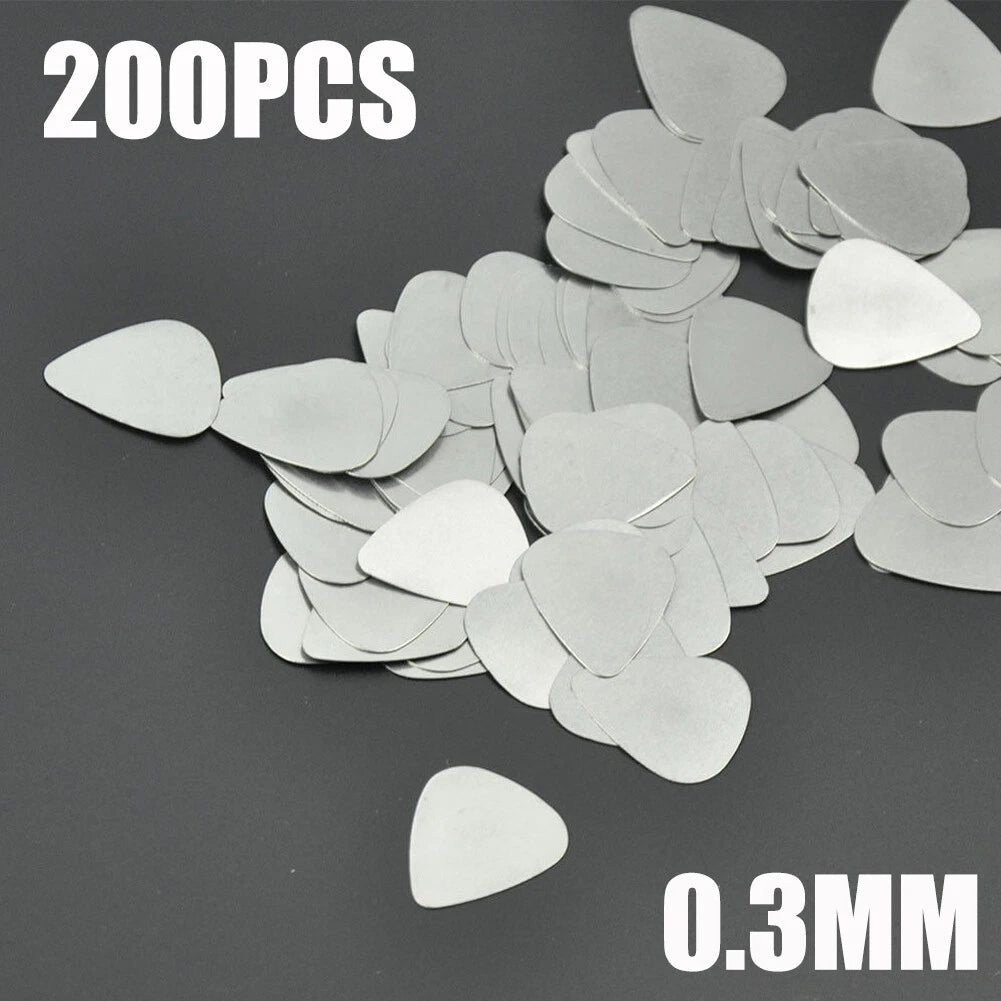 200PCS Stainless Steel Guitar Picks for Bright Sounds