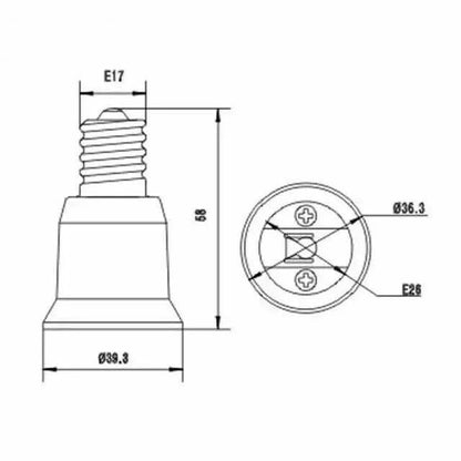 20X E17 to E27 Socket Base Adapter for LED Halogen CFL Bulbs