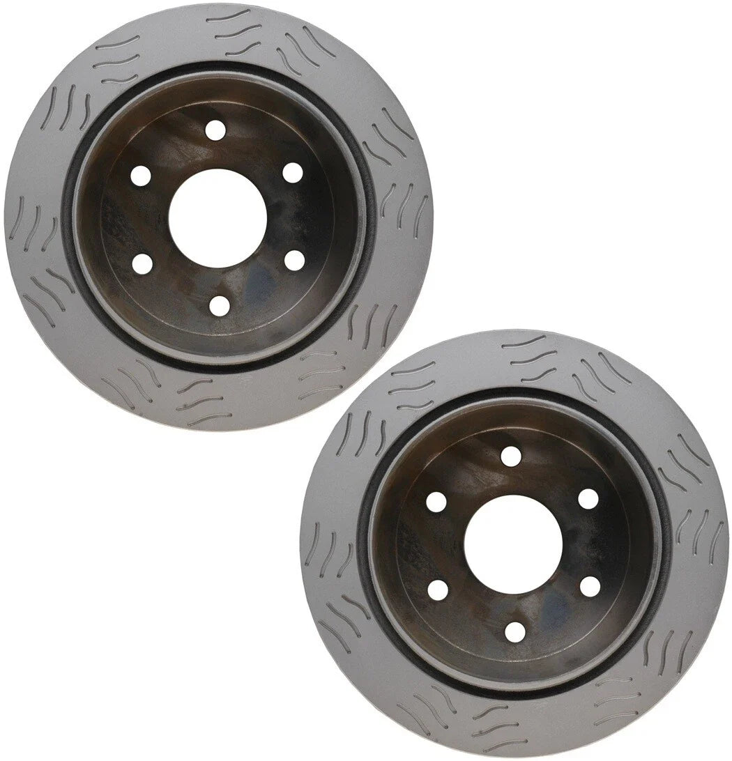 Set of 2 Slotted Rear Brake Disc Rotors 325mm for GMC Ford Chevy