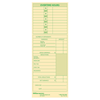 Time Cards for Office Depot Weekly (Monday-Sunday)