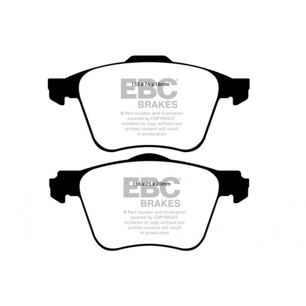 Set of 4 EBC Redstuff Front Brake Pads for Volvo S80 (2006–2015) TLX-ebcDP31914C-CL360A71