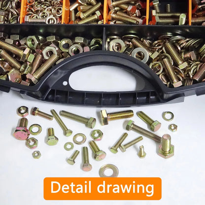 1020PCS Metric Bolt Assortment Kit M4, M5, M6, M8 (12-30mm)