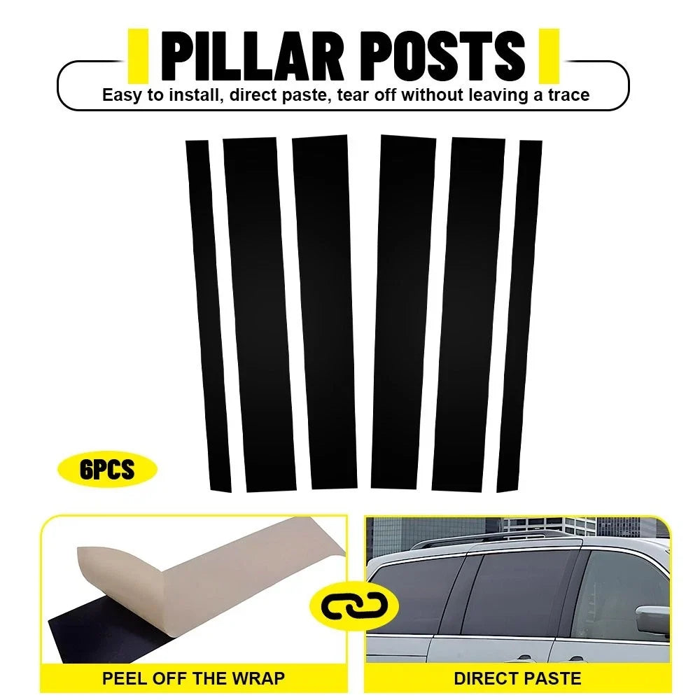 Set of 4 Black Pillar Posts for Honda Odyssey (2005–2010)