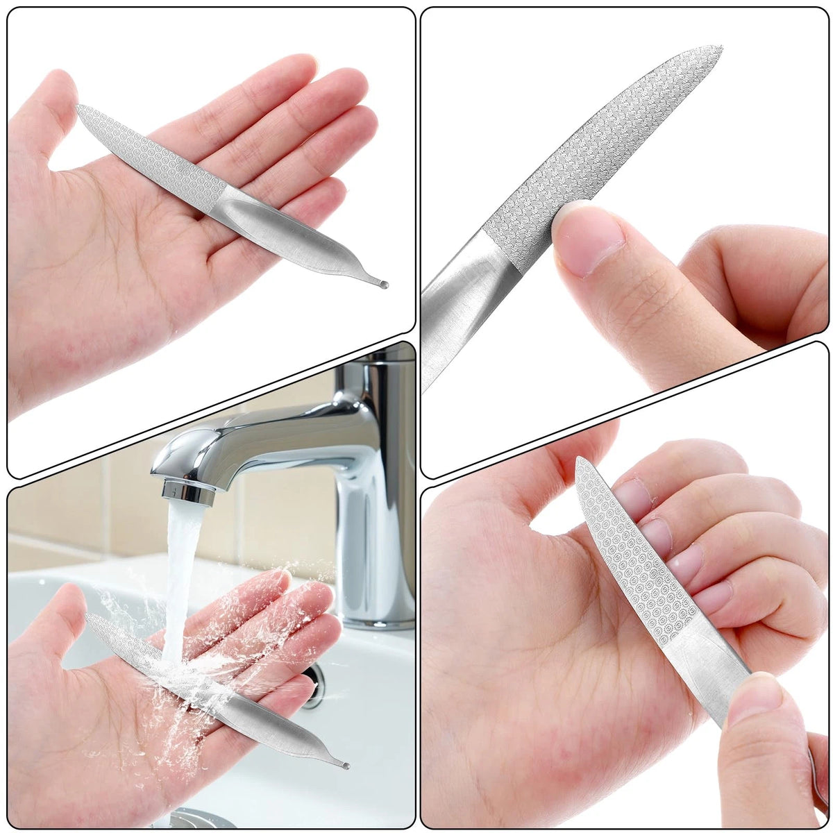 Curved Nail File for Toenails (4.9 Inch, Stainless Steel, Double-Sided)