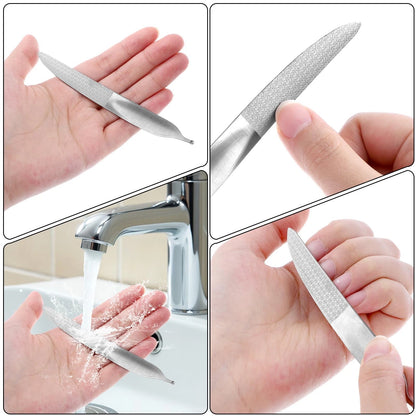 Curved Nail File for Toenails (4.9 Inch, Stainless Steel, Double-Sided)