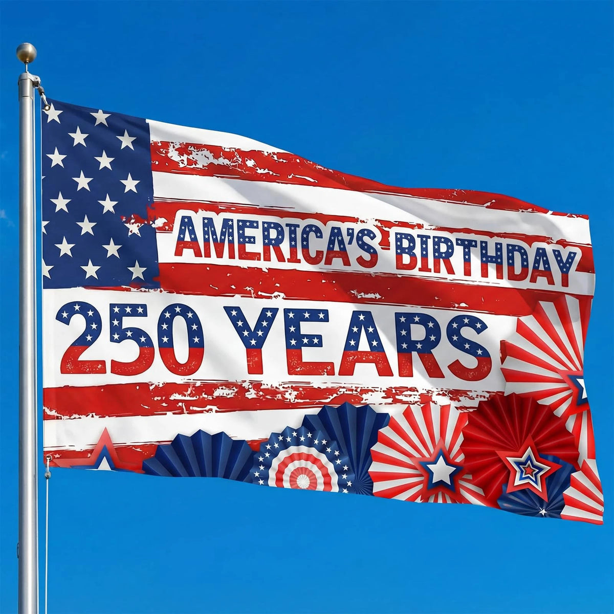 3x5 American Flag for Outdoor Use - 250th Anniversary USA