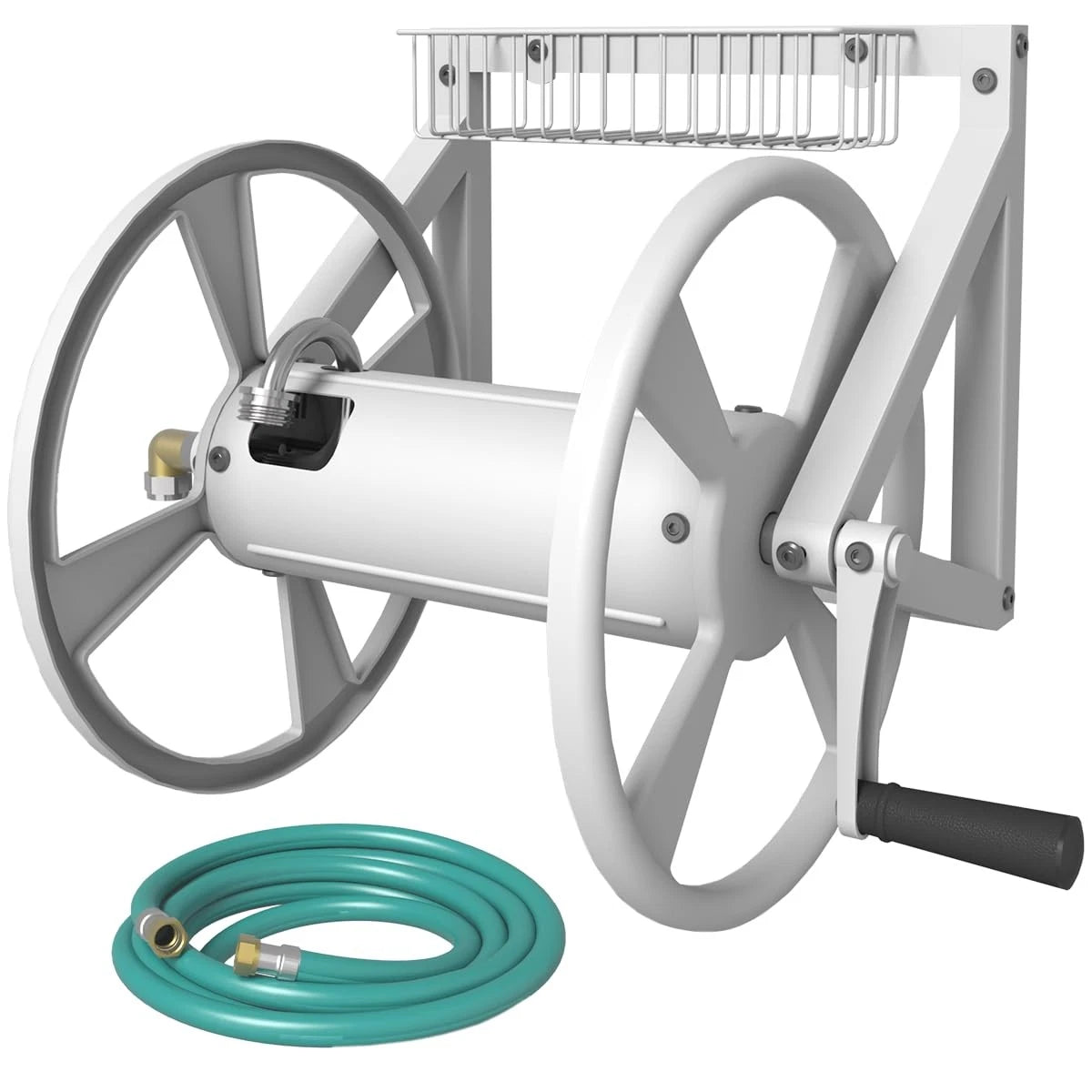 Triangle Wall Mounted Garden Hose Reel for Outdoor Use