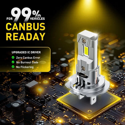 H7 LED Headlight Bulb Kit for H7 (6500K, 60000LM, CANBUS)