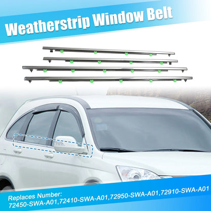 Set of 4 Weatherstrip Window Trim Seal Belts for Honda CR-V (2007–2011)