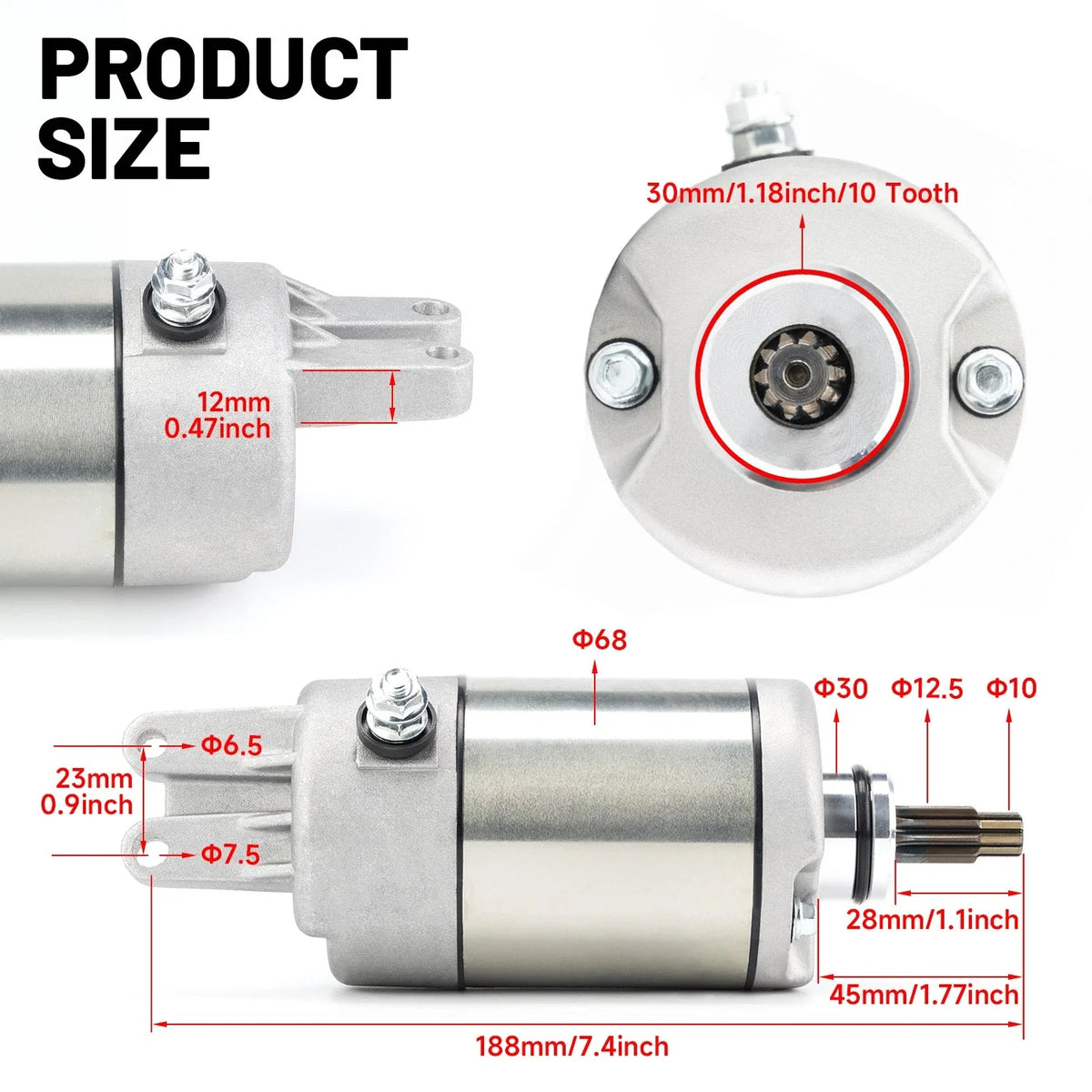 Starter Motor for Honda TRX450ES TRX450S FourTrax Foreman (1998–2004)