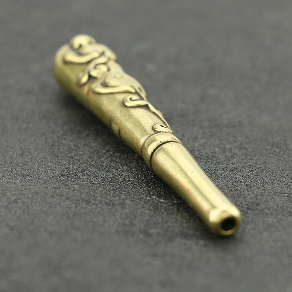 Brass Vintage Animal Pattern Pipe Cigarette Holder