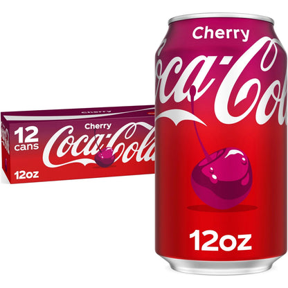 Coca-Cola Cherry Coke Soda for Pack of 12 (12 Fl Oz)