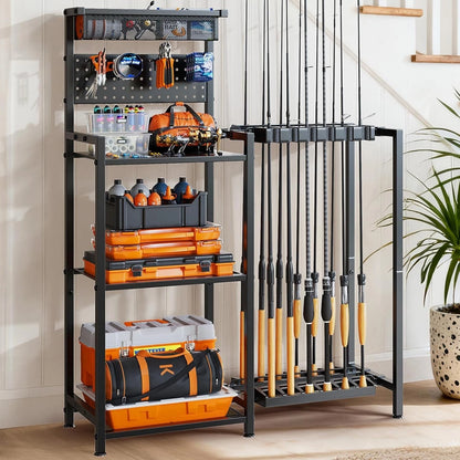 Multi-Functional Fishing Rod Organizer - Holds 12 Rods, Easy Assembly