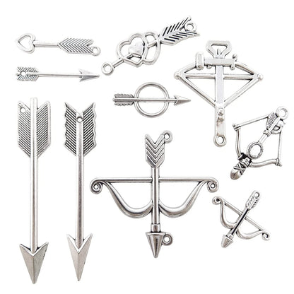 40PCS Mixed Bow and Arrow Charms for Crafting (No Specific Part Numbers)