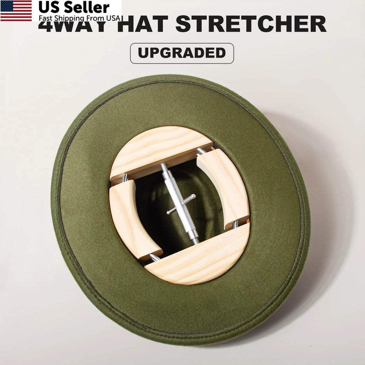 Set of 4 Way Hat Stretchers for Cowboy Hats (Large)