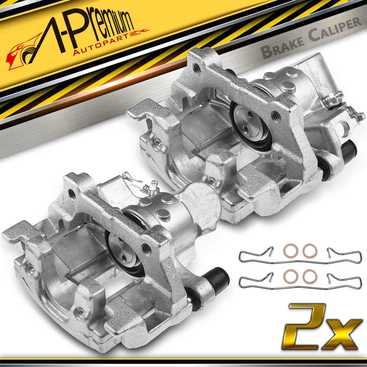 A-Premium Pair Rear Disc Brake Calipers w/ Bracket for Chevrolet Cobalt (2008–2010) - 344010, 25902074, 25902073, 344011, 18-B5238, 18-B5239