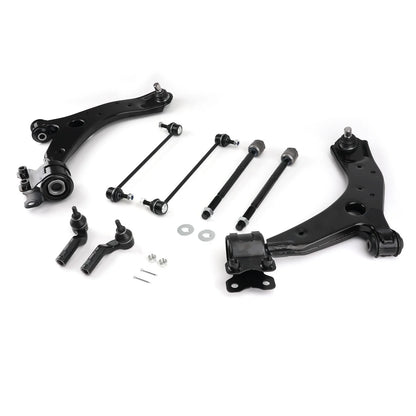 Set of 2 Front Lower Control Arms Tie Rods Sway Bars for Mazda 3 (2004–2009)