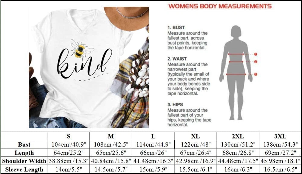 Be Kind Graphic Tee for Women - V Neck Casual Summer Top