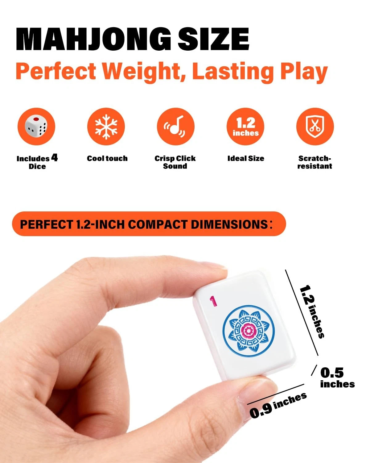 1.2" Mahjong Tile Set for American Mahjong (No Part Numbers)