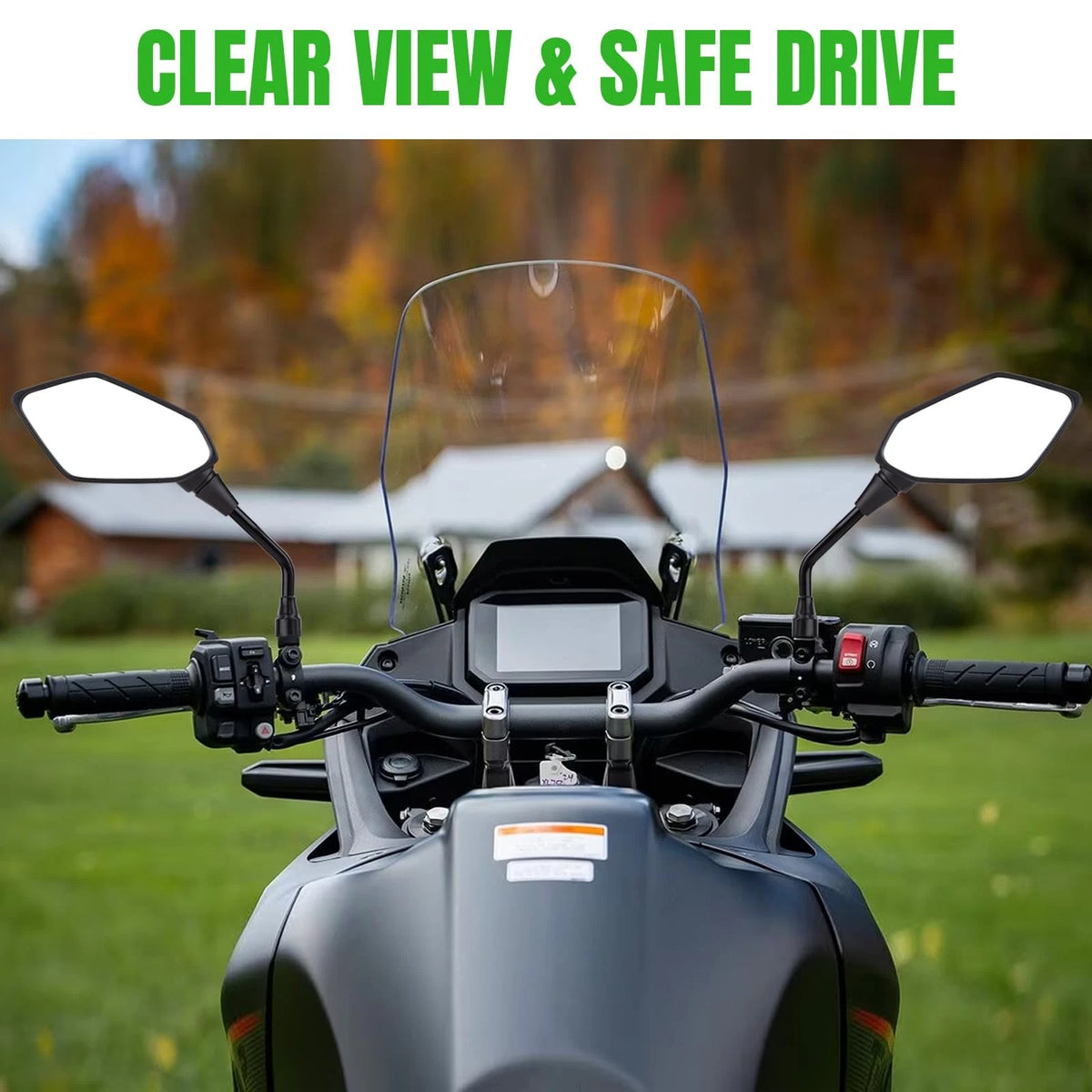 Set of 2 Rear View Side Mirrors for Scooter, ATV (7/8 inch)