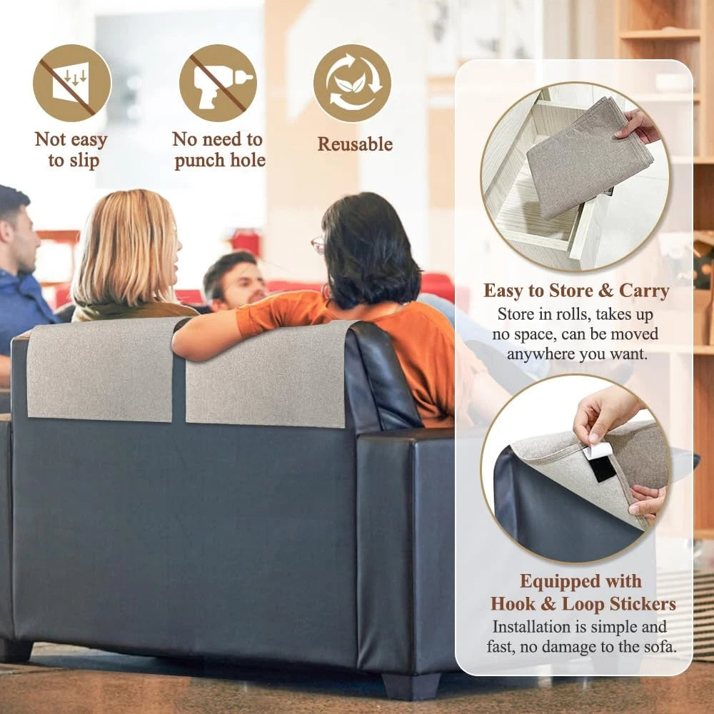 2X Recliner Headrest Protector for ECISZ (26.7 x 17 inches, Beige)