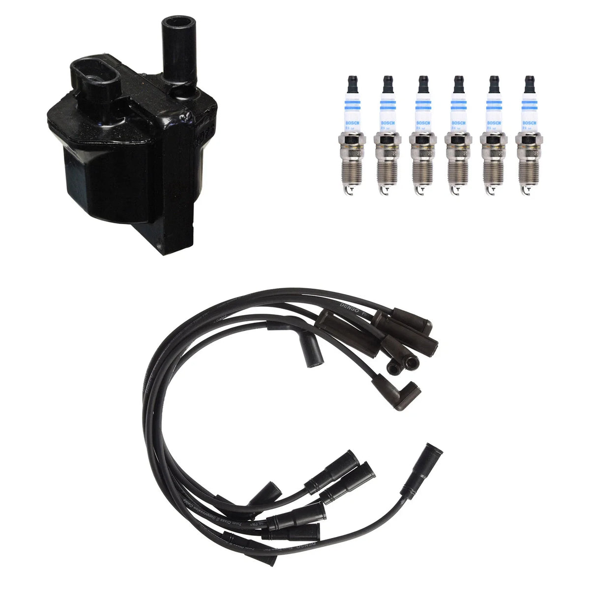 Denso Ignition Coil Wires & Bosch Iridium Spark Plugs Kit for Astro Safari (1995–2005)