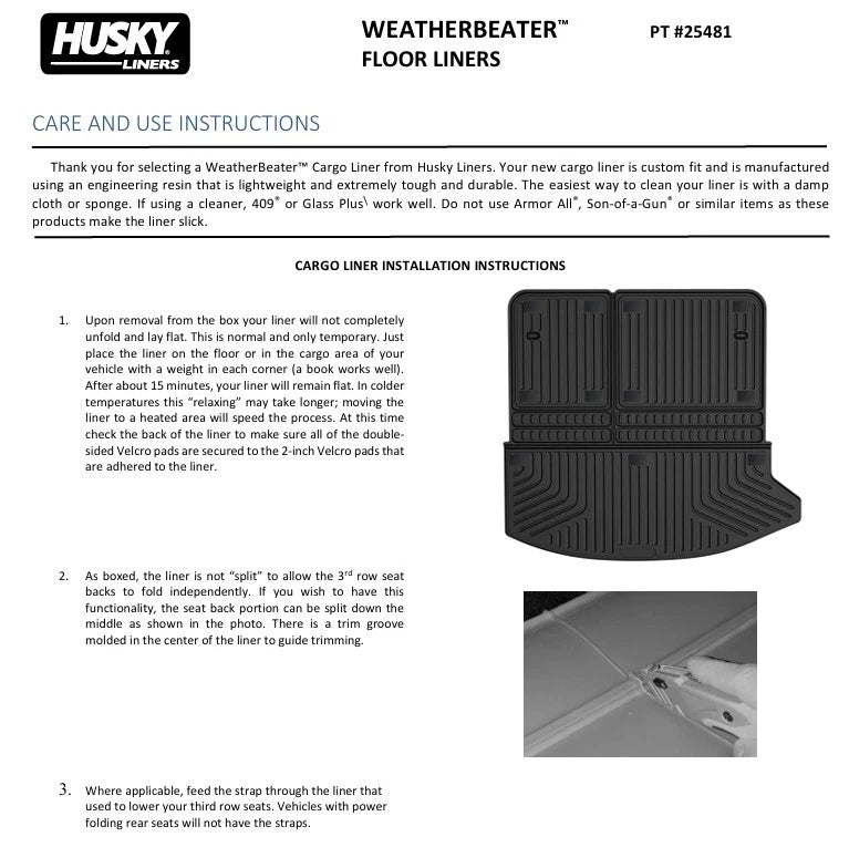 Husky Liner WeatherBeater Rear Cargo Liner for Mazda CX-90 (2024–2026) 25481
