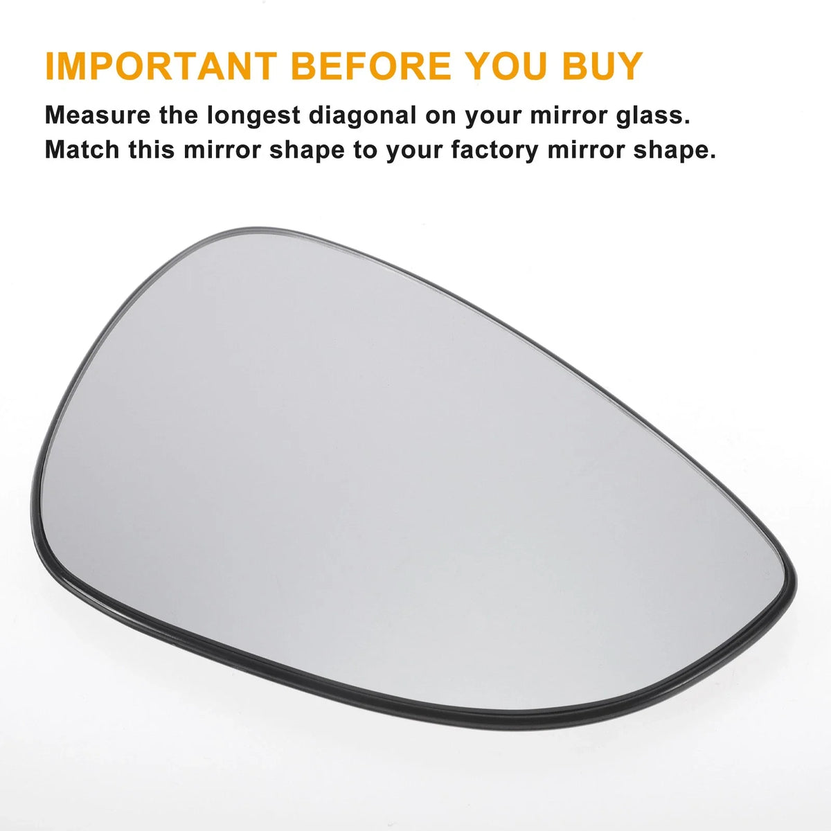 Right Side Heated Convex Mirror Glass for Ford B Max Fiesta (2012–2019)