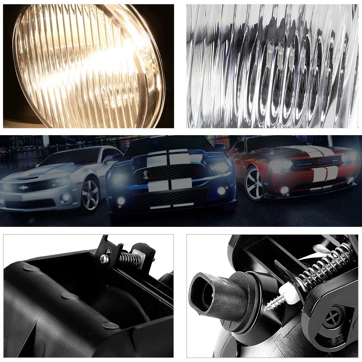Set of 2 Clear Lens Front Bumper Fog Lights for Dodge Ram Pickup (1994–2002)