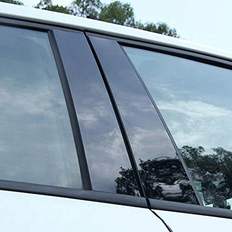 6pc Black Exterior Pillar Posts Trim for Honda Civic Hatch (2016–2021)