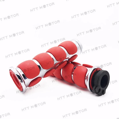 1" Hand Grip Flat for Harley FXDB Street Bob (2007–2017) - Red Chrome Billet Aluminum