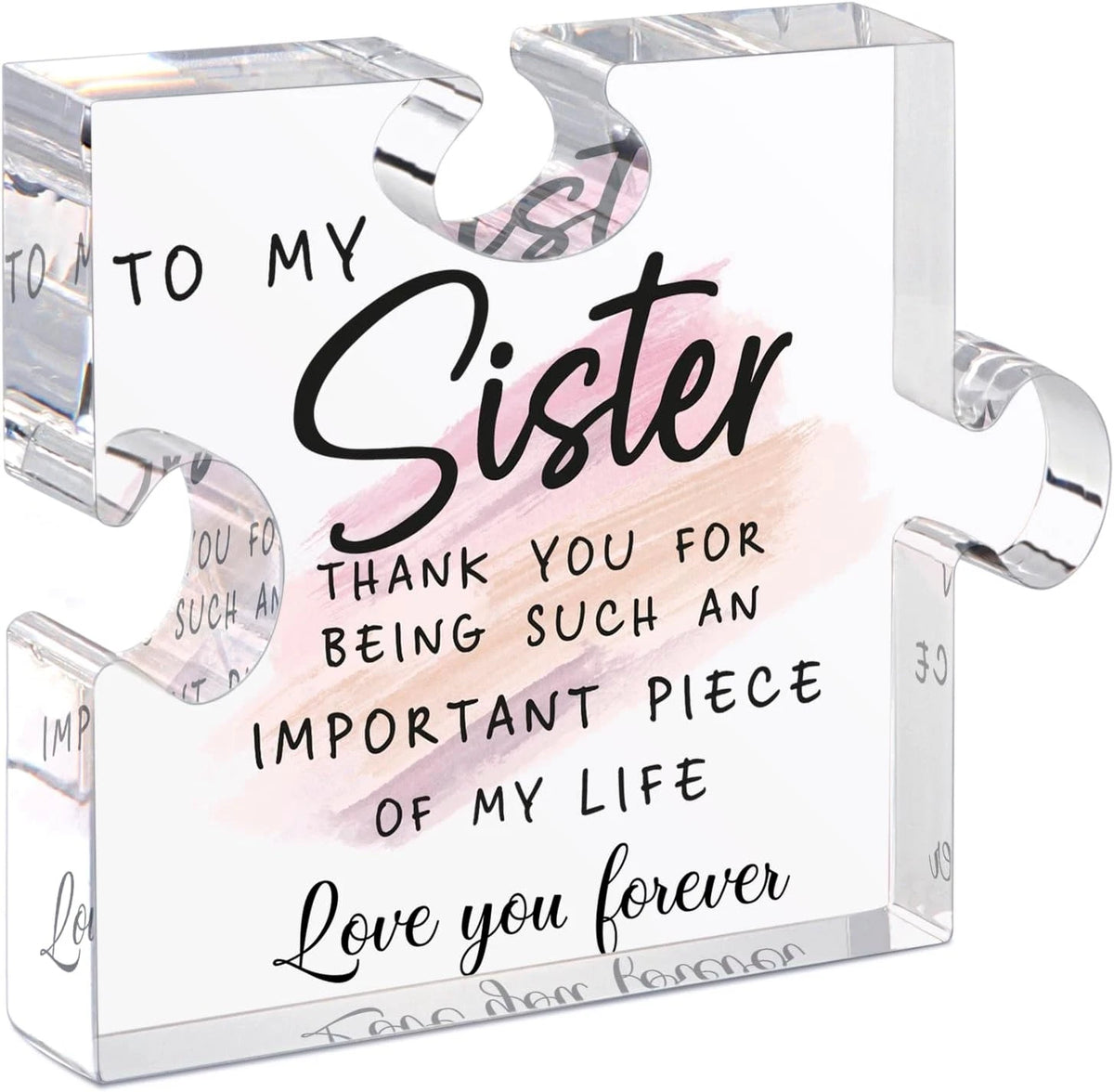 Sister Birthday Acrylic Puzzle-Shaped Plaque for Sister