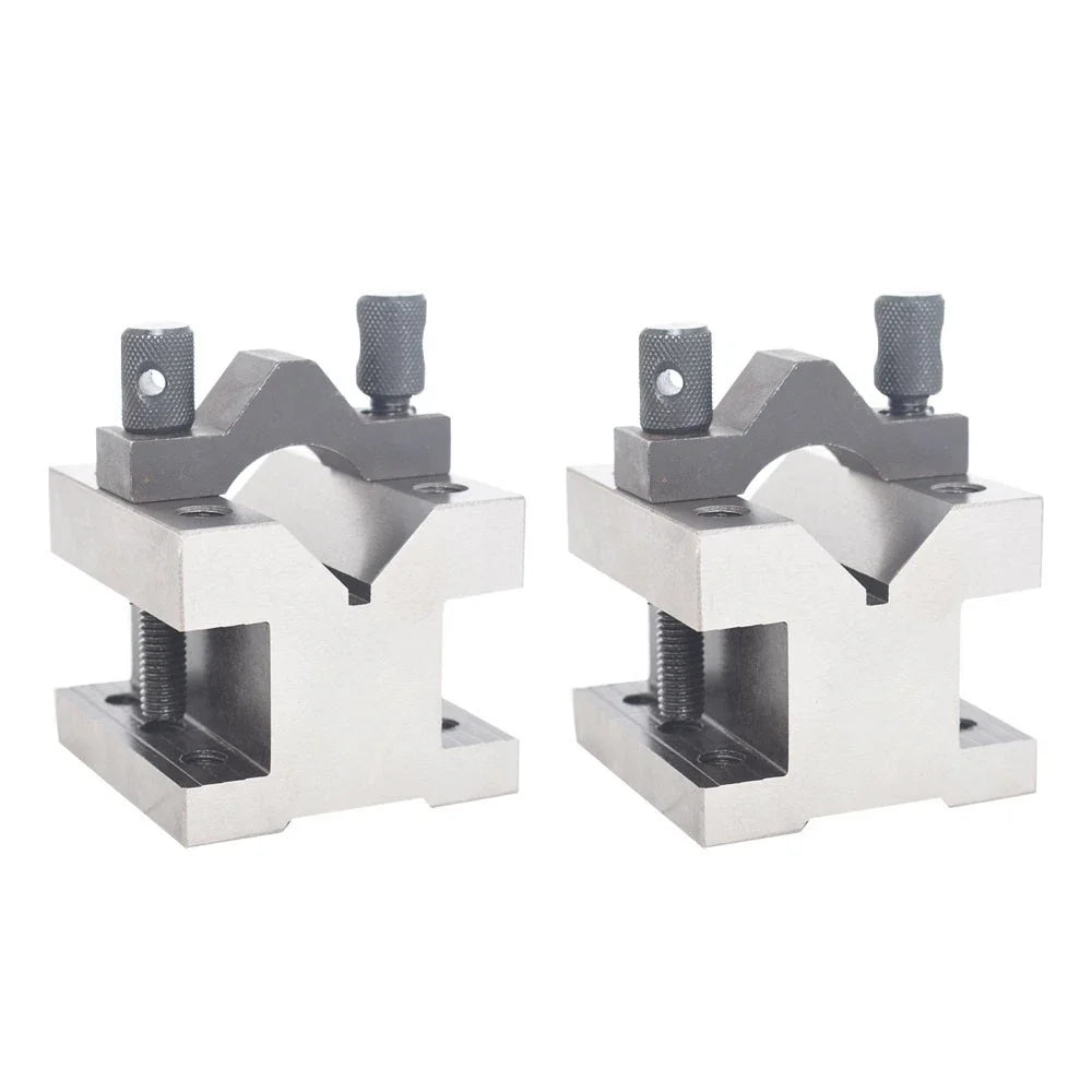 V Block & Clamp Set for Machinist Tool (2-3/8'' x 2-3/8'' x 2'')