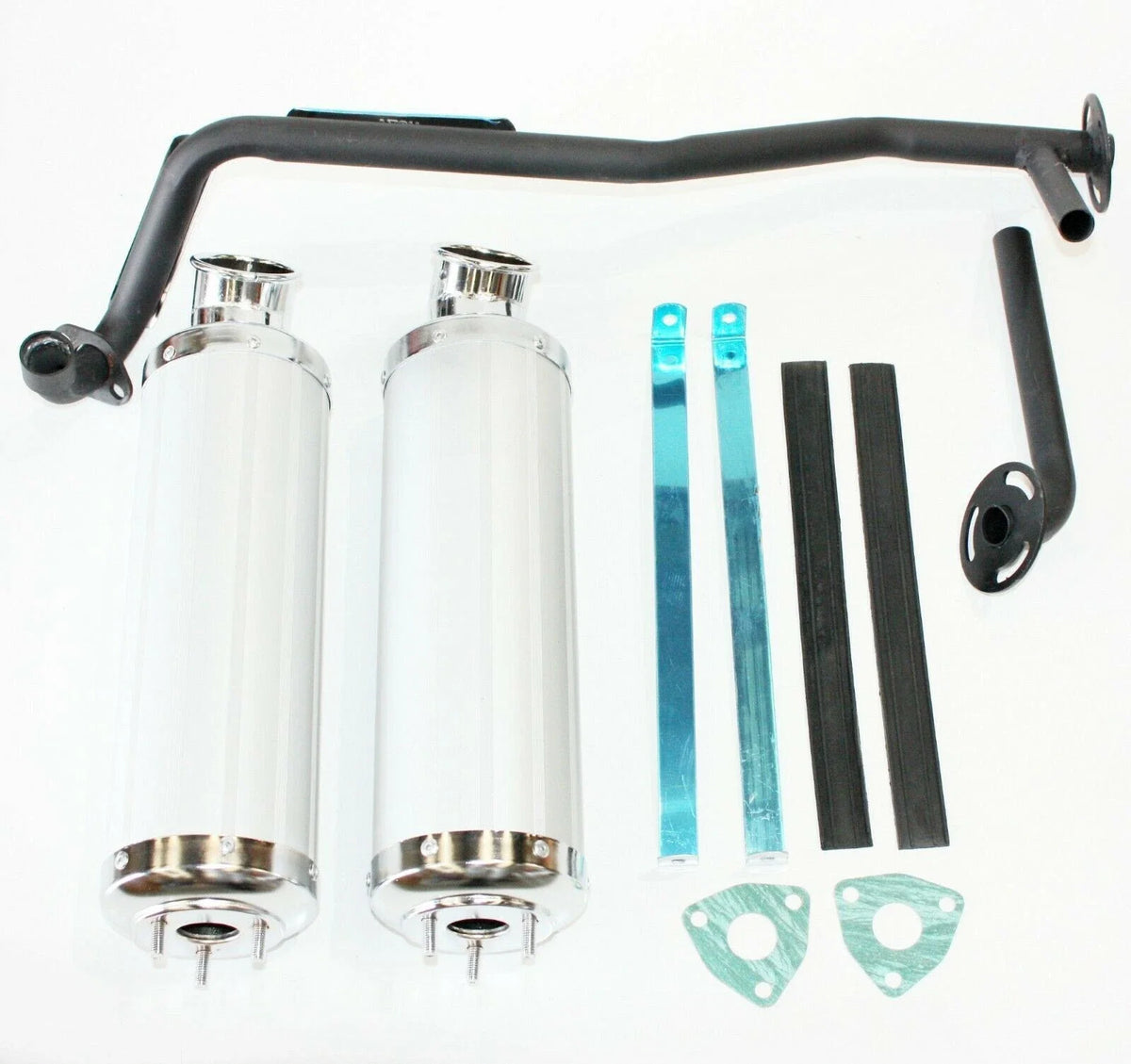 Twin Exhaust Pipe for 125cc Bull Style Farm Quad Dirt Bike ATV (2010–2023)
