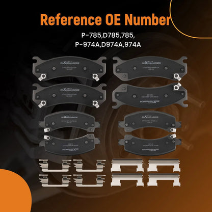 8x Ceramic Brake Pads for Chevrolet Tahoe RWD (2002–2006) P-785 P-974A