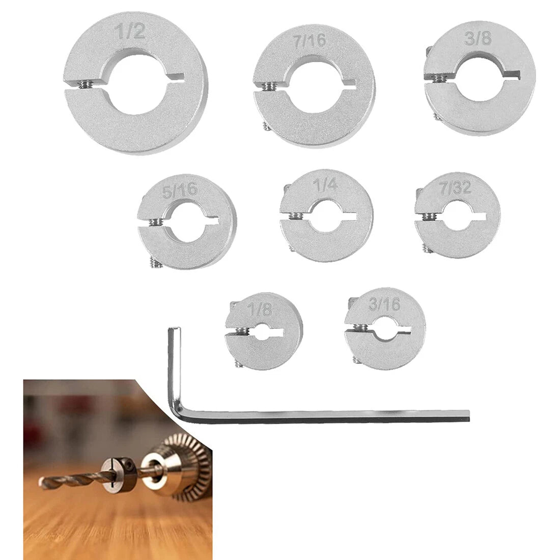 Aluminum Stop Collar Kit for Drill Bit Holder