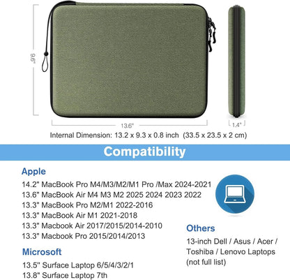 Hard Laptop Sleeve Case for 13-inch MacBook Air M3 (2024) & 14-inch MacBook Pro