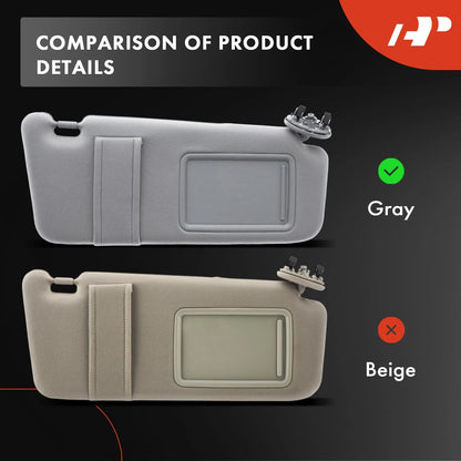 Sun Visor for Toyota Camry (2007–2011) - Gray, 7432006290B2, 7432006291B2, 7432006292B2