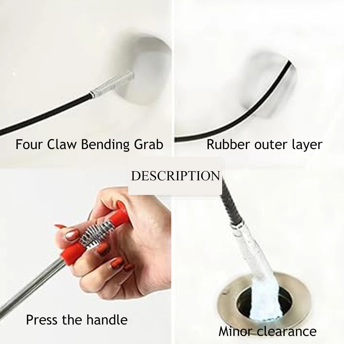Flexible Grabber Claw Tool for Pickup (4 Claws, Bendable)