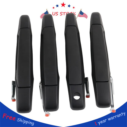 Set of 4 Black Door Handles for Chevy GMC Tahoe Yukon Sierra (2007–2014)