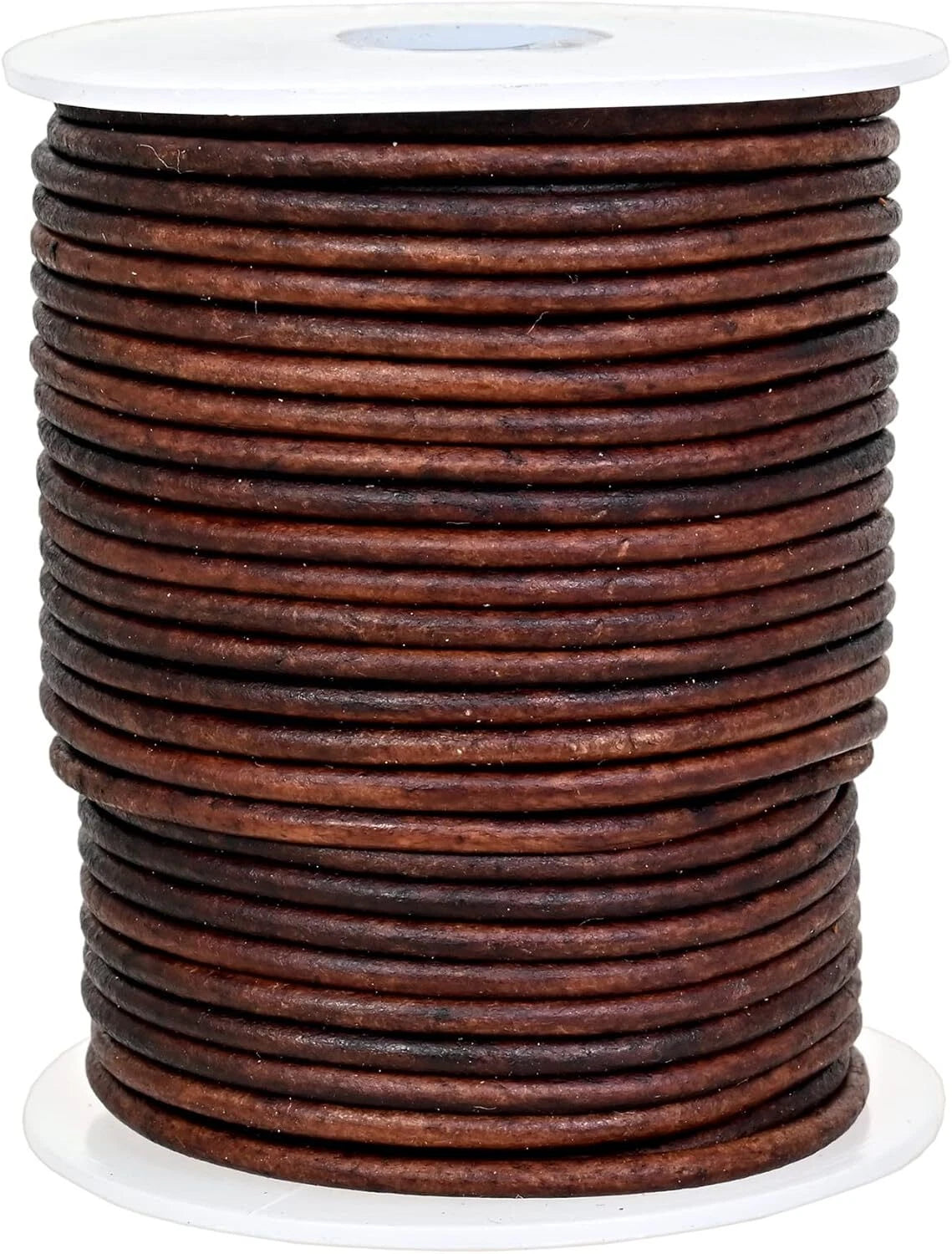 2mm Genuine Leather Cord Round Antique Brown for Jewelry Making